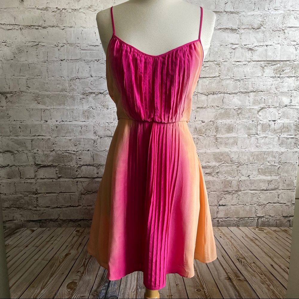 Madison Marcus Pink to Orange Ombre Spaghetti Strap Dress